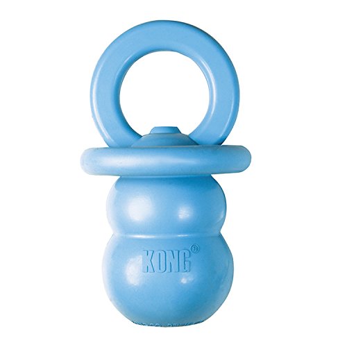 KONG Puppy Binkie - Medium Dog Toy - Soft Teething Rubber - Treat Dispensing Dog Toy - Stuffable Dog Toy for Chewing & Playing - Dog Toy to Support Sore Gums & Teeth - Blue - Medium Puppies