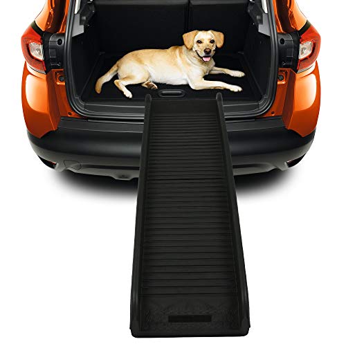 LONABR 60 Inches Dog Ramp Portable Folding Pet Ramp Non-Slip Heavy Duty Car Ramp for Cars, Trucks, SUV, Doorstep or Bed Supports up to 165LBS with Wide Steps (Basic Sets)