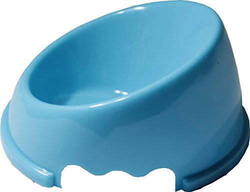 Love "N" Creatures - Mess Free Pet Food Dish - Persian Cat Feeding Bowl - Best for Flat Faced Adult Cats - Slanted Large Size, Color Blue