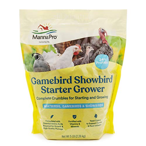 Manna Pro Gamebird Showbird Crumbles|Formulated for birds with Vitamins & Minerals|5 Pounds