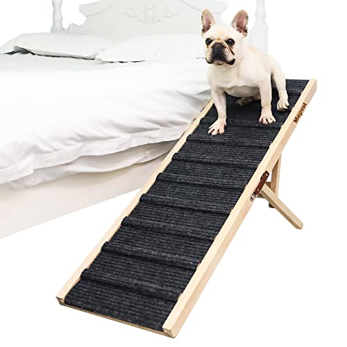 MEPVOL Dog Ramp,Upgrade Folding Pet Ramp Small Large Old Dogs Cats Long Portable Ramp with Handle High Traction 6 Adjustable Heights 15" to 30" for Car, SUV, Bed, Sofa, Couch 200 LBS…
