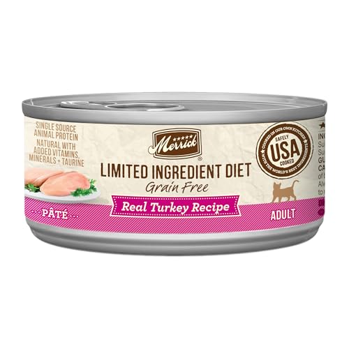 Merrick Grain Free Limited Ingredient Diet Real Meat Adult Wet Cat Food Turkey (24) 2.75oz cans , 24 Count (Pack of 1)