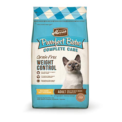 Merrick Purrfect Bistro Grain Free Complete Care Dry Cat Food Weight Control Recipe 4 Pound (Pack of 1)