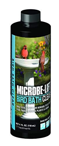 MICROBE-LIFT Bird Bath Clear Two-in-One Water Cleaner and Surface Treatment for Outdoor Birdbaths and Fountains, Safe for Birds, Fish, and Frogs (Birdbath Clear 4-Ounce)