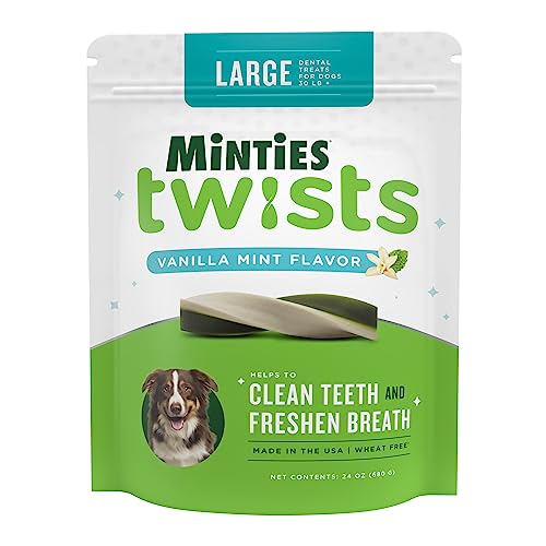 Minties Twists VetIQ Dog Dental Bone Treats, Dental Chews for Medium/Large Dogs (Over 40 Lbs), 40 Count