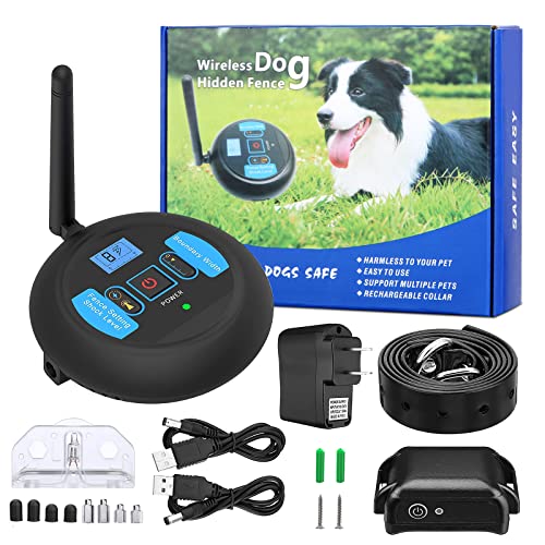 Moclever Wireless Dog Fence System Electric Dog Fence Automatic Trigger Pet Shock Containment Boundary,Adjustable Range Up to 722ft, IPX8 Waterproof Rechargeable Collar for Small Medium Large Dogs