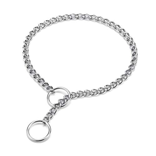 Mogoko Stainless Steel Dog Choke Chain Collar, Puppy Metal P Chain Slip Collar Pet Training Walking Choker(2.0mm;14.0 Inch)