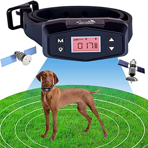 My Pet Command GPS Wireless Dog Perimeter Collar Fence System Safe Containment Dog Boundary Collar Easy Setup Outdoor Use Only Waterproof Rechargeable Collar with Training Whistle