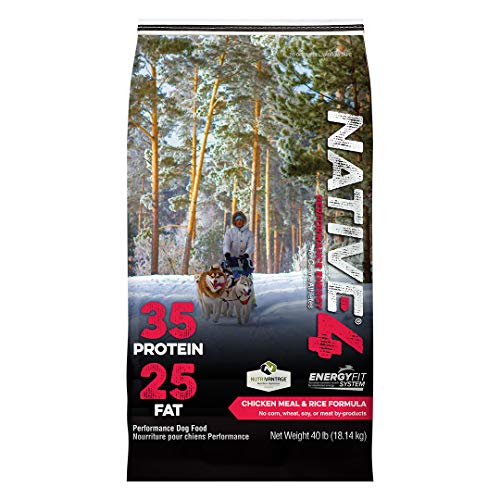 NATIVE Performance Dog Food | Chicken Meal and Rice Formula | No Filler or Bi-Products | High Energy Level 4 | 40 Pound Bag
