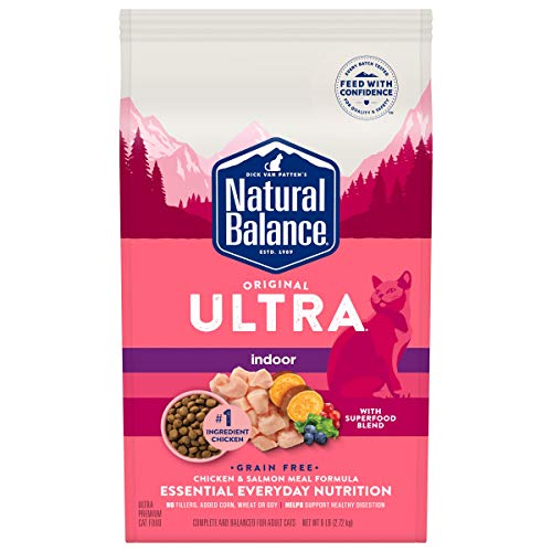 Natural Balance Original Ultra Grain Free Indoor Chicken and Salmon Meal Formula Dry Cat Food, 6 lbs.