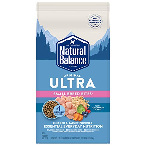 Natural Balance Ultra Original Chicken & Barley Formula Small Breed Bites Dry Dog Food, 4 lbs.