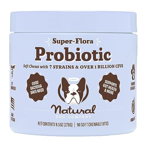 Natural Dog Company Probiotic Chews (90 Bites), Chicken Flavor, Helps with Digestion, Supports Immune System, Probiotics Supplement for Dogs of All Ages, Sizes & Breeds.