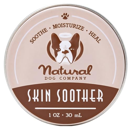 Natural Dog Company Skin Soother, 1 oz. Tin, Allergy and Itch Relief for Dogs, Dog Moisturizer for Dry Skin, Dog Lotion, Ultimate Healing Balm, Dog Rash Cream