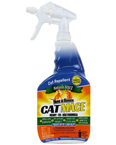 Nature's MACE Cat Repellent 40oz Spray/Treats 1,000 Sq. Ft. / Keep Cats Out of Your Lawn and Garden/Train Your Cat to Stay Out of Bushes/Safe to use Around Children & Plants
