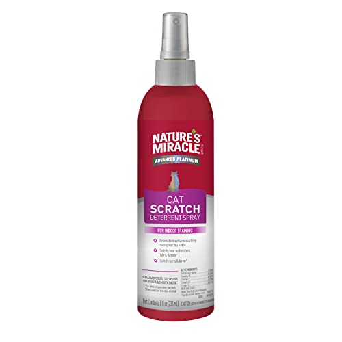 Nature's Miracle Advanced Platinum Cat Scratch Deterrent Spray, 8 Ounces, Discourages Destructive Scratching New Formula - 8oz