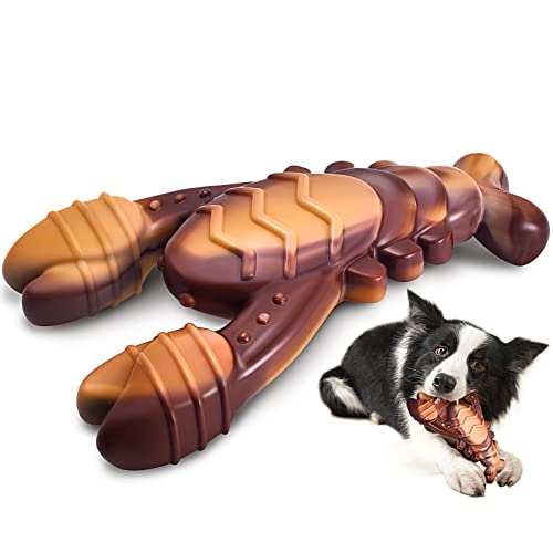 NEZIN Indestructible Dog Toys for Aggressive Chewers, Real Beef Flavored, Extreme Tough Dog Chew Toys for Large Medium Breed, Durable Interactive Dog Toys, Gift for Dogs