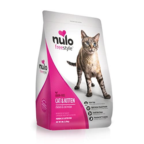 Nulo Freestyle Cat & Kitten Food, Premium Grain-Free Dry Small Bite Kibble Cat Food, High Animal-Based Protein with BC30 Probiotic for Digestive Health Support 4 Pound (Pack of 1)