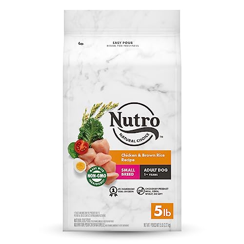 NUTRO NATURAL CHOICE Small Breed Adult Dry Dog Food, Chicken & Brown Rice Recipe Dog Kibble, 5 lb. Bag