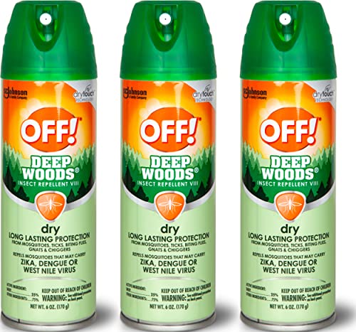 OFF! Deep Woods Insect Repellent Aerosol, Dry, Non-Greasy Formula, Bug Spray with Long Lasting Protection from Mosquitoes (6 Ounce 3 Ct.)