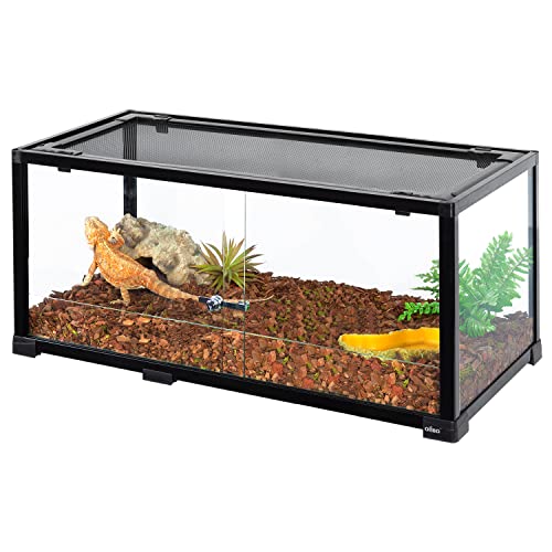 OIIBO 50 Gallon Reptile Terrarium, 2 in 1 Reptile Tank with Sliding Front Doors, 36" x 18" x 18" Knock-Down Bearded Dragon Tank for Reptiles and Hamster Small Animals etc.