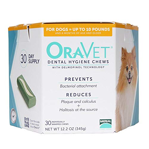 OraVet Dental Hygiene Chew for X-Small Dogs (up to 10 lbs), Dental Treats for Dogs, 30 Count