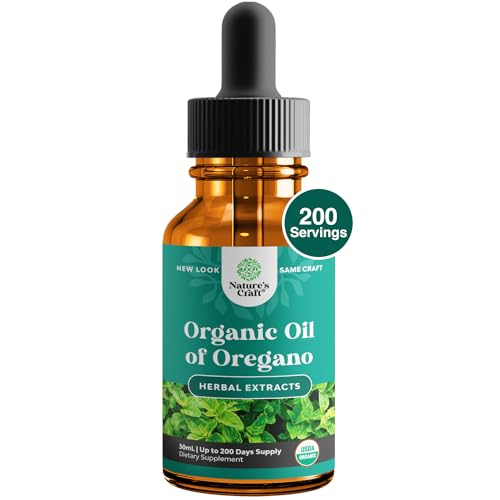 Oregano Oil Organic Liquid Drops for Adults and Kids - Super Concentrated USDA Organic Oil of Oregano Drops for Immune Support and Digestive Health - Vegan Non GMO 100% Pure