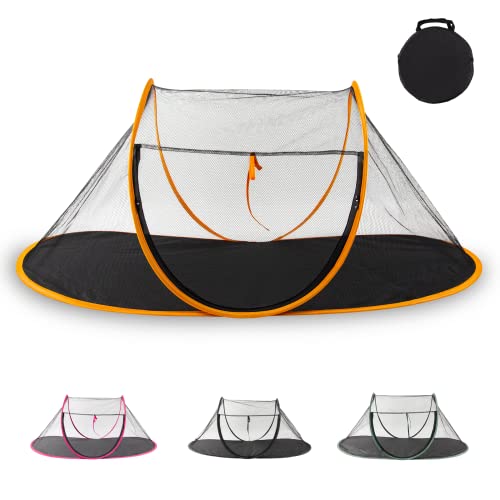 Outdoor Cat Enclosures, Portable Cat Tent for Bearded Dragon, Dogs and Small Animals, Cat Outdoor Tent with Foldable Bag(Orange)