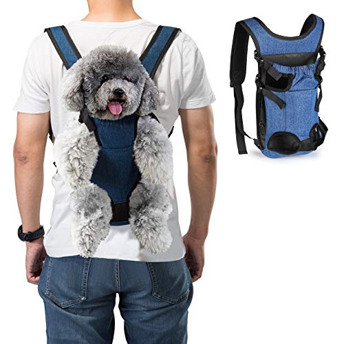 Ownpets Legs Out Front Dog Carrier, Hands-Free Adjustable Pet Carrying Backpack, Ideal for Small & Medium Cat, Dog Puppy Doggie