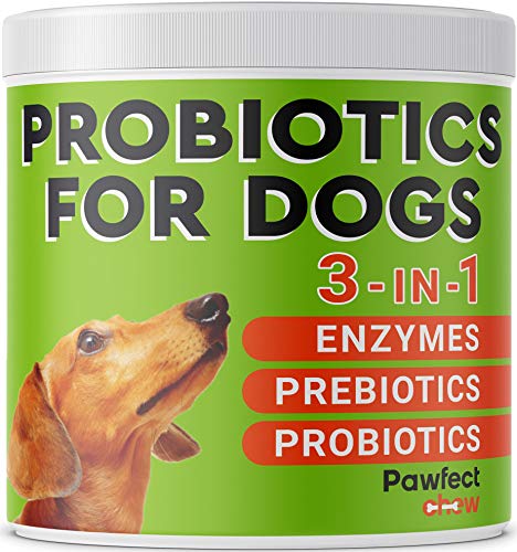 PAWFECTCHEW Dog Probiotics and Digestive Enzymes - Seasonal Allergy Support - Dog Gut Health Probiotics + Prebiotics for Dogs Digestive Health - Relieves Diarrhea, Gas, Prevents Poop Eating