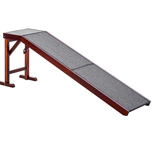 PawHut Dog Ramp for Bed, Pet Ramp for Dogs with Non-Slip Carpet and Top Platform, 74" x 16" x 25", Brown