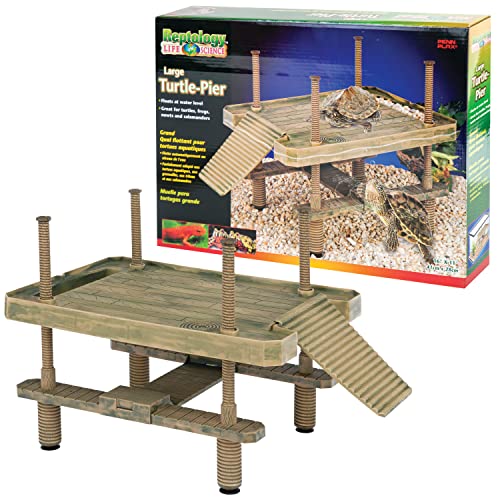 Penn-Plax Reptology Floating Turtle Pier and Basking Platform – Decorative, Functional, and Naturally Inspired – Large Size (Model Number: REP603)