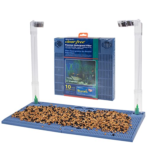 Penn-Plax Undergravel Aquarium Filter for 10 Gallon Tanks – Two 9.5” x 9.5” Plates – Under Gravel System for Clear, Clean Water – Safe for Freshwater and Saltwater Tanks