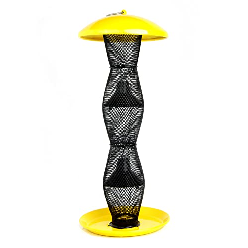 Perky-Pet YB5F00340 Yellow & Black Finch Tube Wild Bird Feeder, Yellow/Black