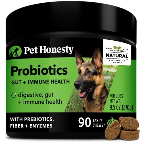 Pet Honesty Probiotics for Dogs - Gut Health for Dogs, Dogs Vitamins Gut Flora, Immunity Health, Dog Probiotics and Digestive Enzymes, Digestive Health Diarrhea & Bowel Support (Pumpkin)