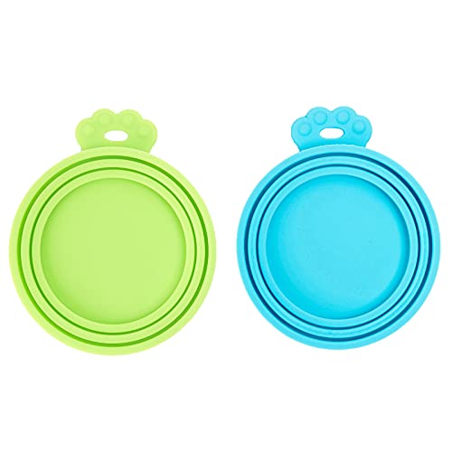 PetBonus Silicone Pet Can Lids, Dog Cat Food Can Cover, Universal Size Can Tops, 1 fit 3 Standard Size Food Cans, BPA Free Dishwasher Safe, 2 Pack
