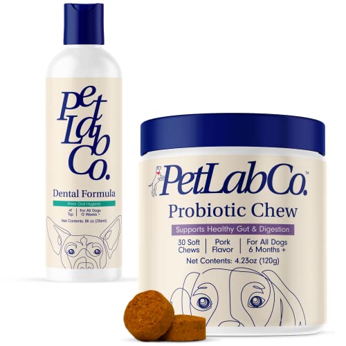 PetLab Co. – Dog Teeth Cleaning & Gut Health Bundle: Dog Dental Formula for Fresh Breath, Healthy Teeth & Gums & Dog Probiotics for Gut Health, Seasonal Allergies, Skin & Ear Yeast