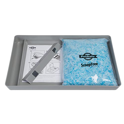 PetSafe Official ScoopFree Complete Reusable Tray - Includes 4.3 lb of Premium Blue Crystal Litter - Compatible with All ScoopFree Complete Automatic Self Cleaning Litter Box System