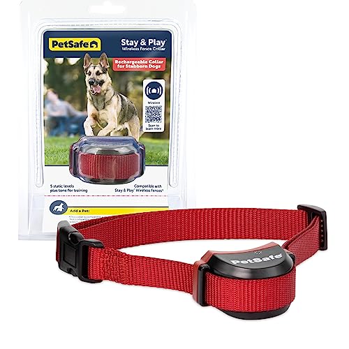 PetSafe Stubborn Dog Stay & Play Wireless Pet Fence Receiver Collar, Waterproof and Rechargeable, Tone and Static Correction, PIF00-13672, from the Parent Company of the INVISIBLE FENCE Brand