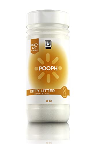 Pooph Kitty Litter Box Saver, 16oz Additive - Powder Dismantles Odors on a Molecular Basis, For Cats & Litter Boxes, Freshener, Eliminator, Cat Urine, Poop, Pee, Deodorizer, Natures, Fresh, Safe