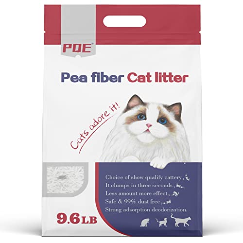 PQE Tofu Cat Litter Clumping, 100% Food Grade Raw Materials, More Durable and Economical Than Other Cat Litter，Dissolved in Water, Truly Dust-Free, Reduce Scattering. (9.6lb×1bag)