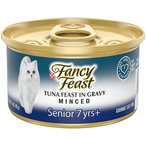 Purina Fancy Feast High Protein Senior Gravy Wet Cat Food, Tuna Feast Minced Senior 7+ - (24) 3 oz. Cans