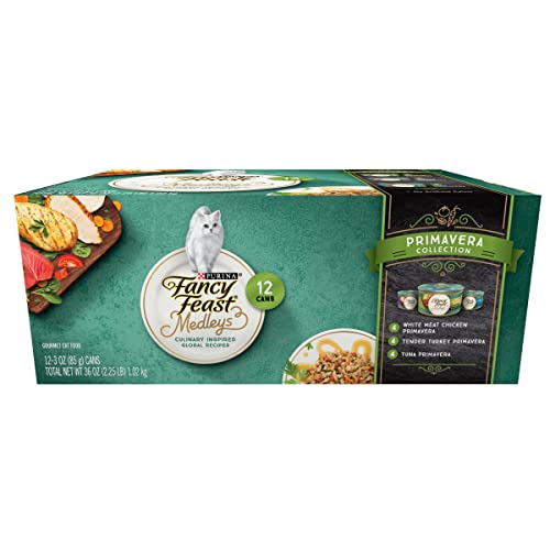 Purina Fancy Feast Wet Cat Food Variety Pack, Medleys Primavera Collection - (2 Packs of 12) 3 oz. Cans