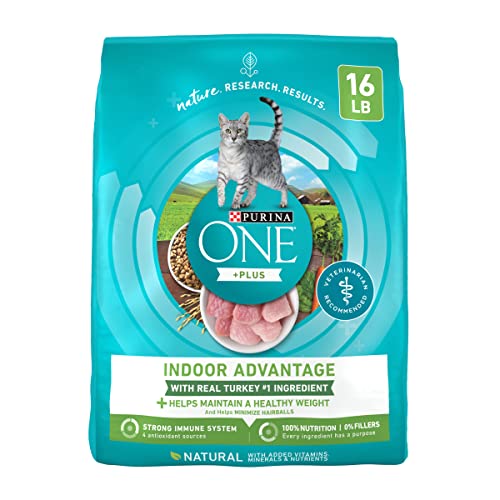 Purina ONE Natural, Low Fat, Weight Control, Indoor Dry Cat Food, +Plus Indoor Advantage - 16 Lb. Bag