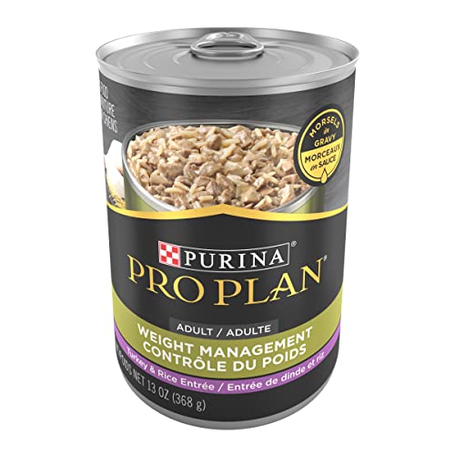 Purina Pro Plan Weight Control Dog Food Wet Gravy, Weight Management Turkey and Rice Entree - (12) 13 Oz. Cans