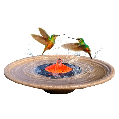 Quackups Solar Bubbler Fountain for Hummingbirds, Small Birds, Bird Bath Fountain, Red Dome to Attract Hummingbirds for Garden, Yard, Patio, Outdoors