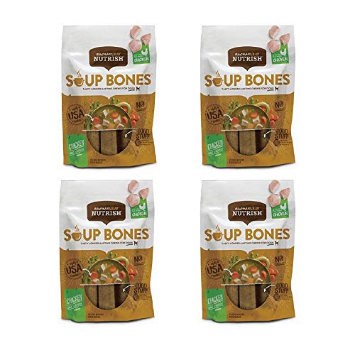 Rachael Ray Nutrish Soup Bones Dog Treats, Real Chicken and Veggies (4 Pack, Real Chicken & Veggies)