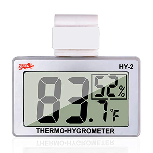 Reptile Thermometer Hygrometer LCD Digital Humidity Gauge, Worked with Reptile Heat Pad to Monitor Temperature & Humidity in Reptile Terrarium, Perfect for Turtle/Snake/Lizard/Frog/Spider/Plant Box