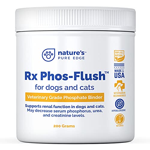 Rx Phos-Flush Phosphate Binder. Extra Large 200 Grams. Dog Kidney and Cat Kidney Support. Feline Urinary Tract Support. Compliments a Renal Failure Dog Food Diet or Cat Renal Support Diet.