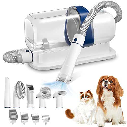 RyRot Dog Grooming Vacuum & Pet Grooming Kit with 2.3L Capacity Larger Pet Hair Dust Cup Dog Brush Vacuum for Shedding Pet Hair Vacuum Cleaner with 5 Proven Grooming Tools for Pet Hair