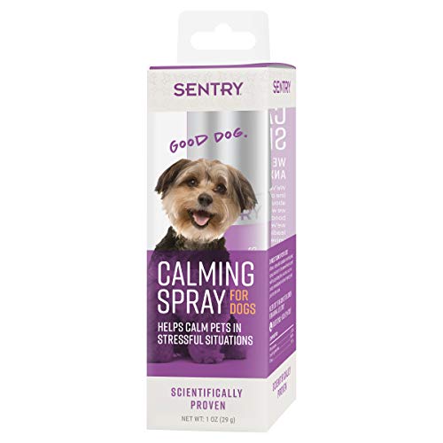 SENTRY PET Care Sentry Calming Spray for Dogs, Uses Pheromones to Reduce Stress, Easy Spray Application, Helps Dogs with Separation, Travel, Loud Noises, and Anxiety, Packaging May Vary